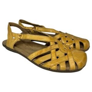 Earth Origins Shoes Womens 9M Belle Brielle Sandal Amber Slip On Yellow 2019S